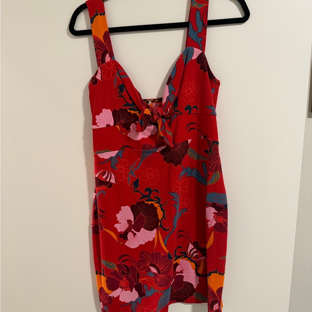 Free People Red Floral Mini Dress
